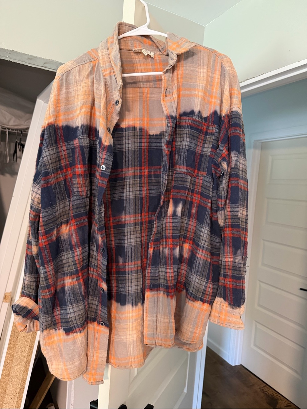 Oli & Hali Orange and Navy Plaid Button-Down Shirt